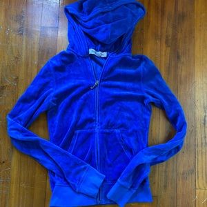 Juicy couture bright blue velour jacket hoodie